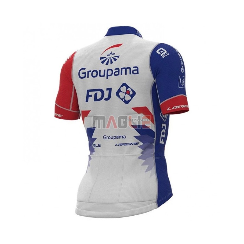 Maglia Groupama-FDJManica Corta 2021 Rosso Blu Bianco